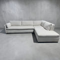 West Elm Marin 114” 2-Piece Bumper Chaise Sectional in Alabaster, Performance Basketweave